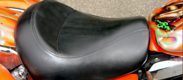 Custom Vinyl Motorcycle Seat by Sis Upholstery